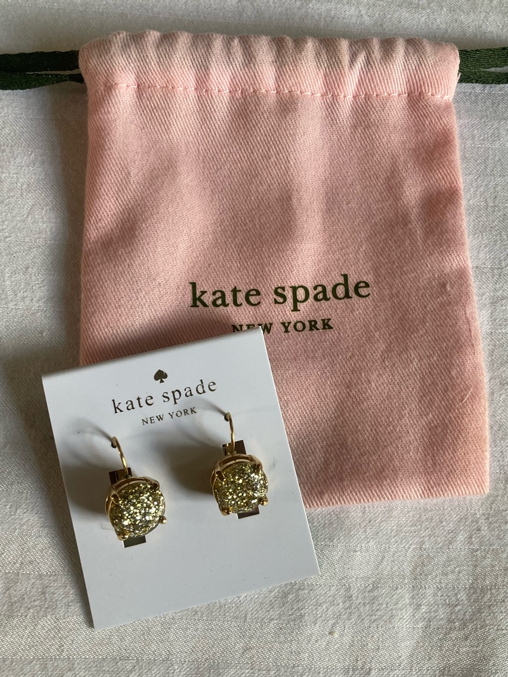 kate spade Glitter Drop Earrings with Dustbag